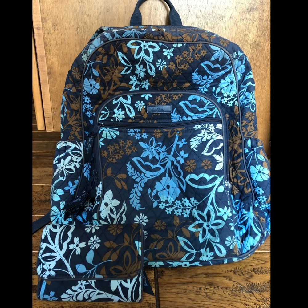 Vera Bradley Backpack and Compact Wallet Bundle